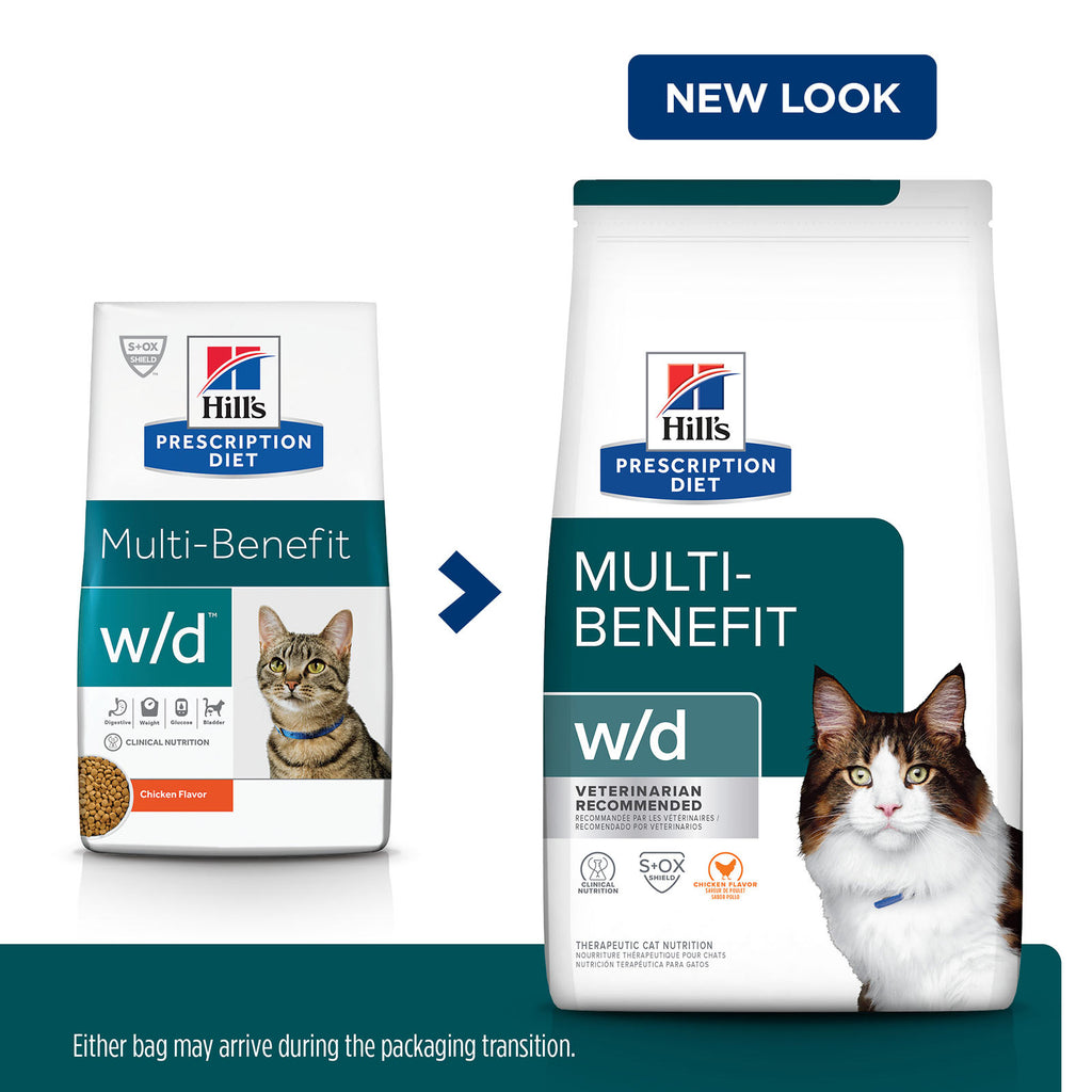 Hill's Prescription Diet W/D Multi-Benefit Cat Dry Food 1.5kg Packaging transistion
