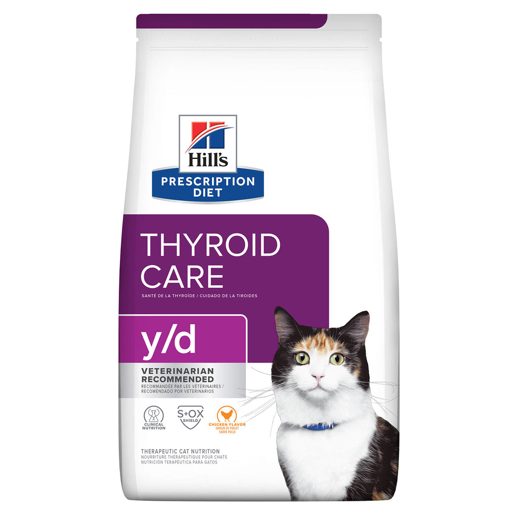 Try Hill's Prescription Diet Y/D Thyroid Care Cat Dry Food today and keep your feline friend healthy and happy.