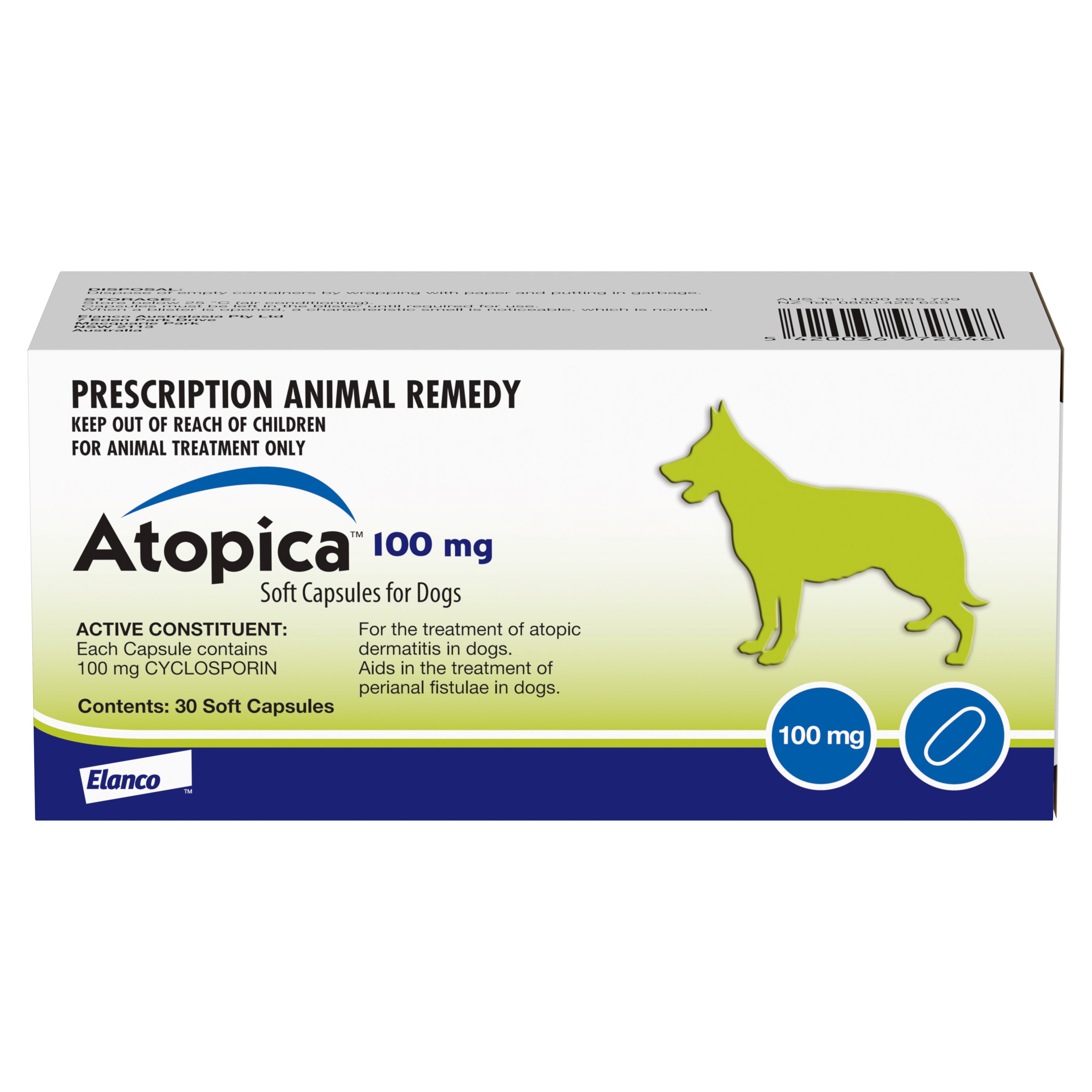 Atopica (Cyclosporin) 100mg (30 Soft Capsules) Prescription Required