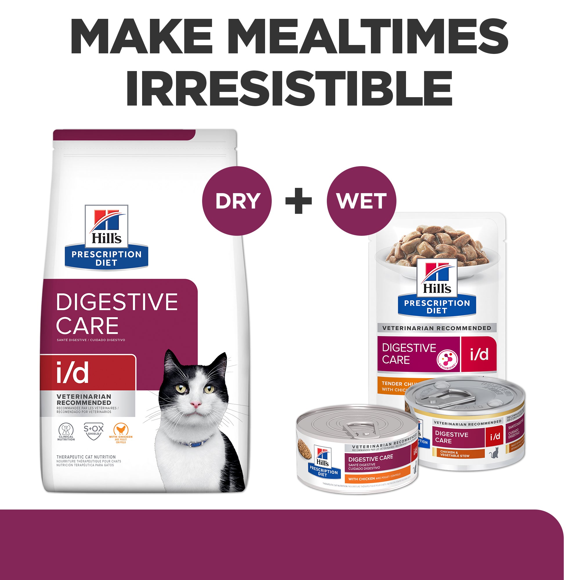 Hill's Prescription Diet i/d Digestive Care Cat Food Pouches (85