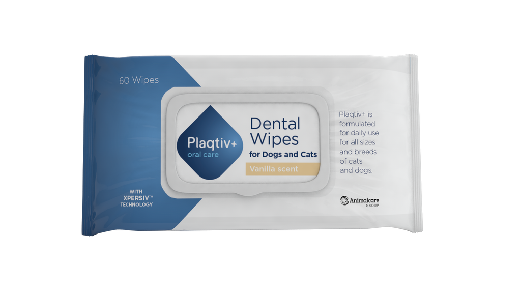 Plaqtiv+ Dental Wipes 60's - Front - Your Pet PA NZ