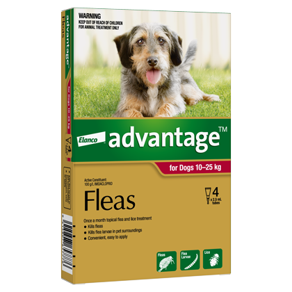 Advantage Dog Large Dog 10 25kg Flea Treatment 4 pack Pet PA NZ