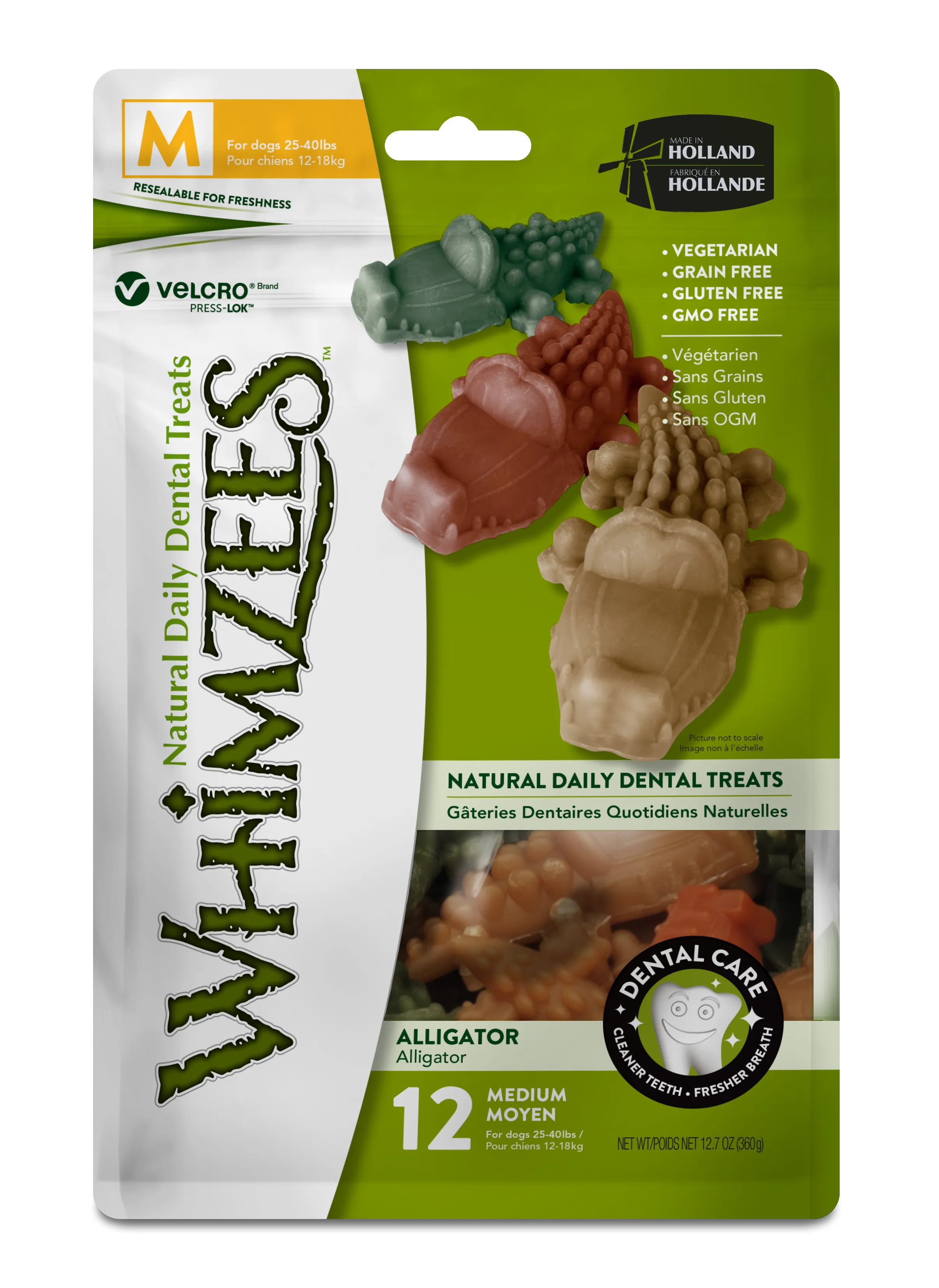 Whimzees Alligator Medium 12 Pack Dental Chews for Dogs Your
