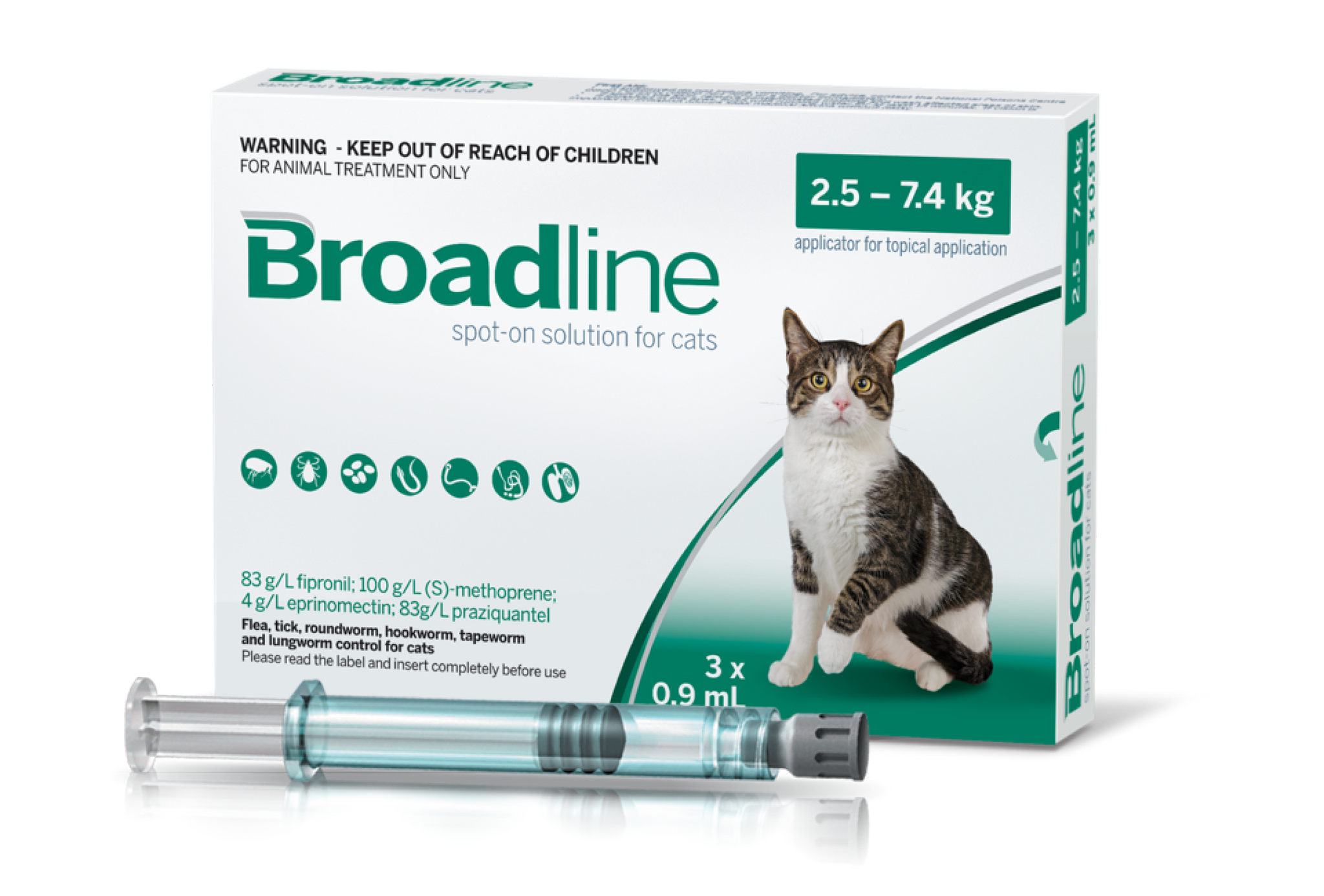 Broadline Spot on Solution for Cats 2.5 7.5kg Pet PA NZ