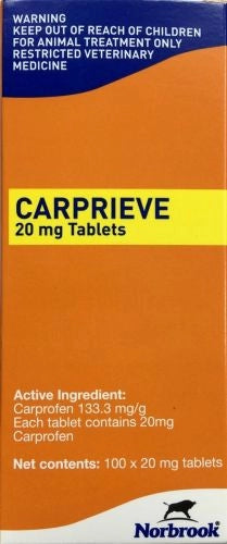 Carprieve (Carprofen) 20mg (100 Tablets) Prescription Required