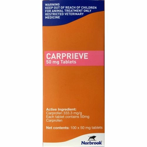 Carprieve (Carprofen) 50mg (100 Tablets) Prescription Required
