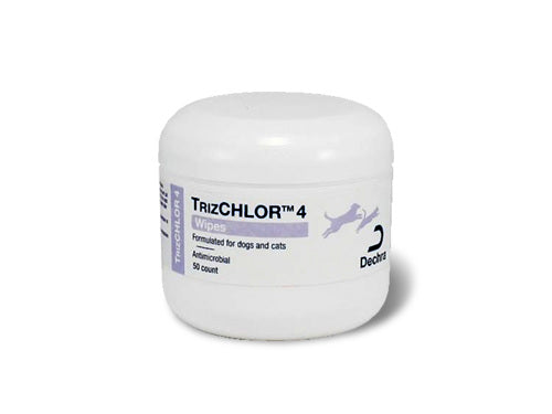 TrizChlor 4 Wipes for Dogs and Cats 50 Wipes - Antibacterial